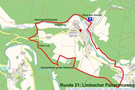 Karte der Limbacher Runde 21 Panoramaweg